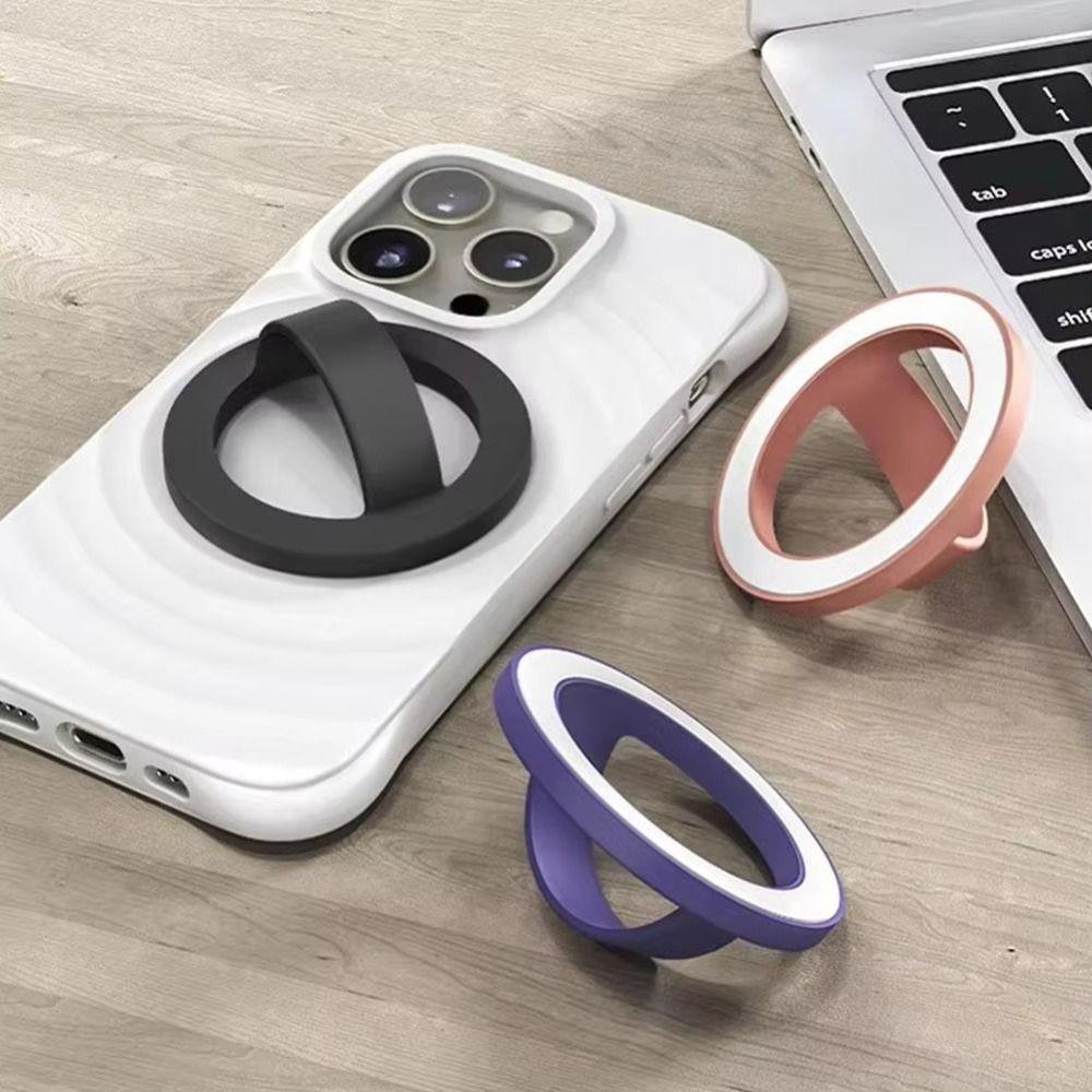 For Magnetic Phone Back Grip Anti-fall Strong Adsorption Finger Ring Holder Soft Liquid Silicone Phone Mount Universal