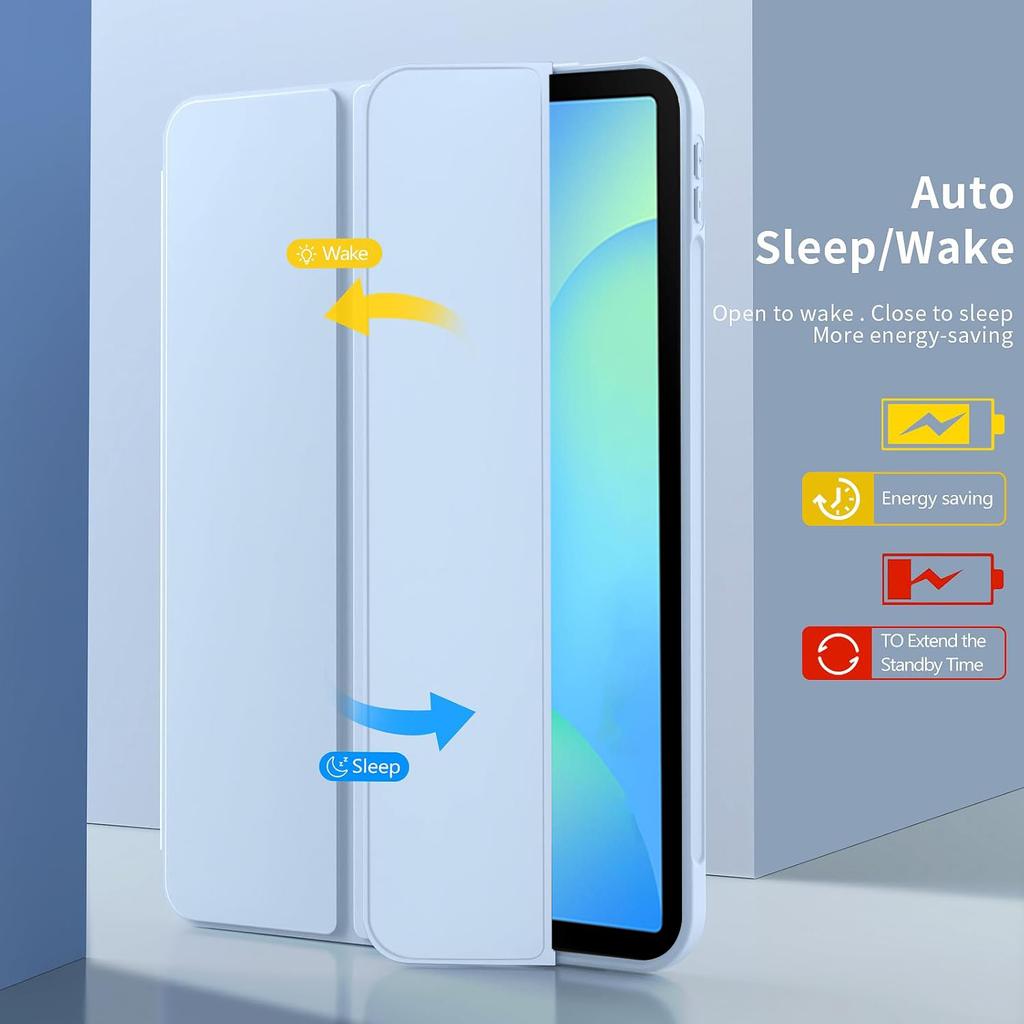 For Samsung Galaxy Tab S10/S10 FE 11'' 10.9'' SM-X720 SM-X520 Tri-fold Flip Case Magnetic Stand PU Leather Protective Cover
