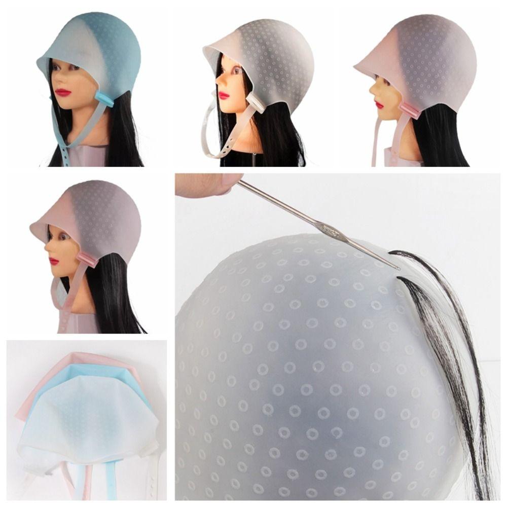 Professional Adjustable Hair Dye Hat Silicone Hair Coloring Cap Beauty Highlighting Dye Cap  Salon