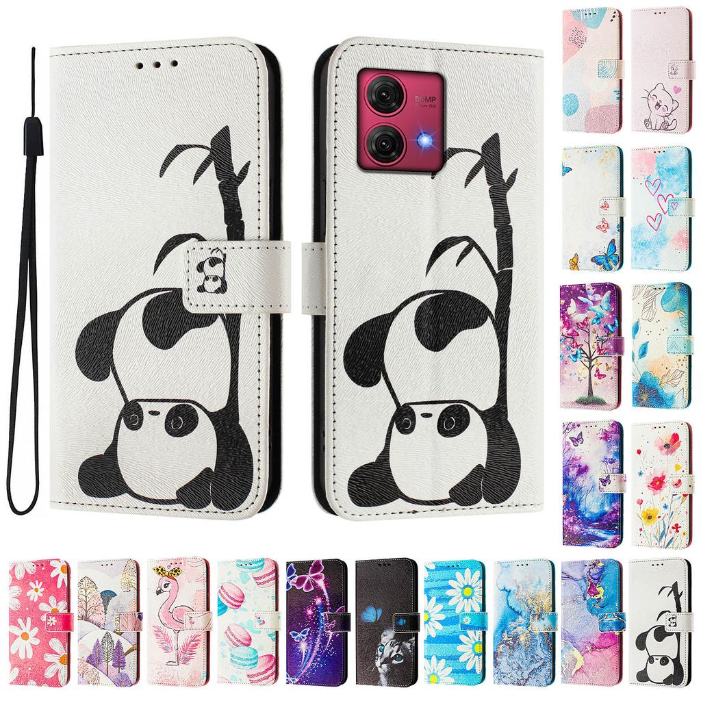 Чехол-книжка из кожи с рисунком милой панды для Motorola Moto G60, G40 Fusion, G10, G20, G30, E7 Power, G Play (2021),G Мощность (2021)...