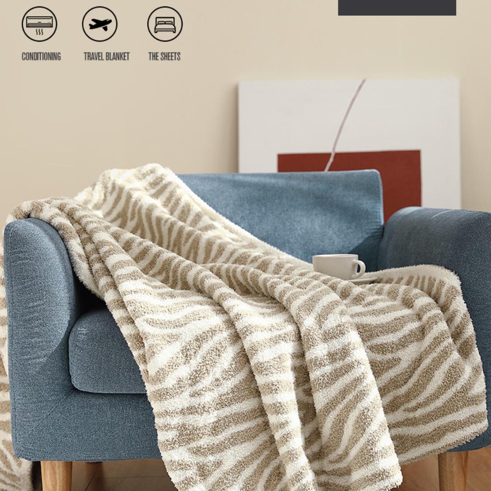 Мягкое флисовое одеяло с узором «гусиные лапки» в полоску зебры для дивана. Роскошное фланелевое одеяло для дивана-кровати, стула, плюшевое, теплое и уютное одеяло с геометрическим рисунком сетки.