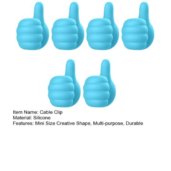 1/6/12/24Pcs Self Adhesive Cable Clips Pencil Holders Waterproof Wide Application Silicone Thumbs-Up Wall Hooks