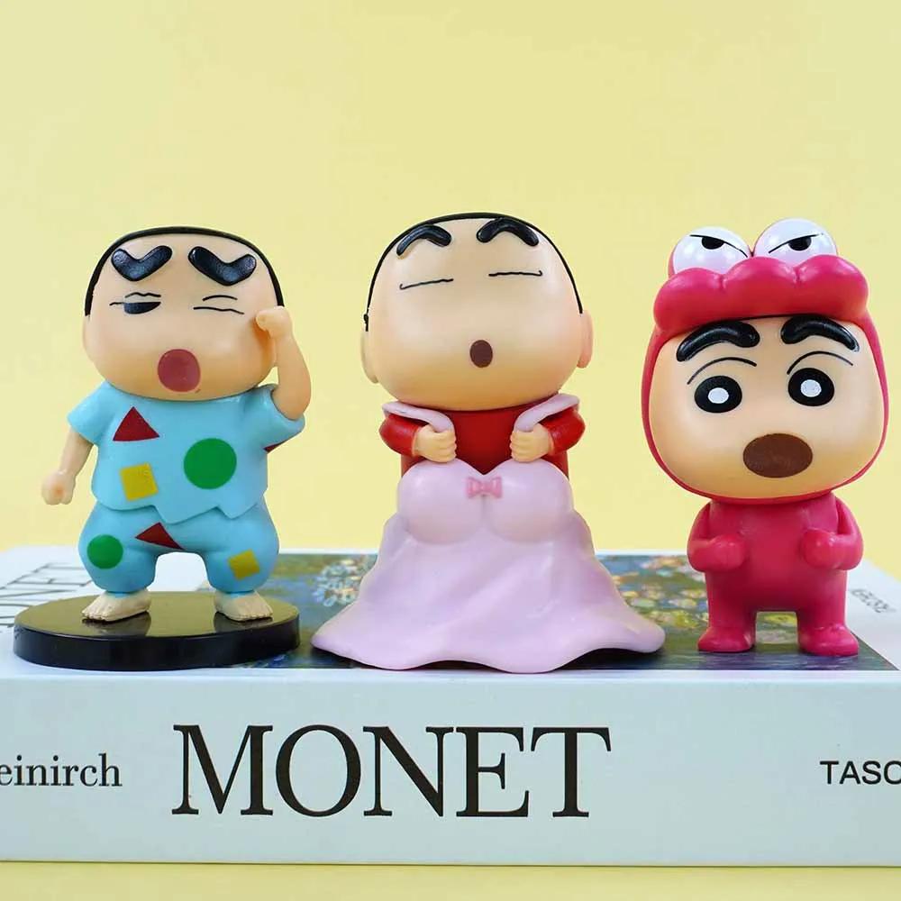 6 шт./компл., новая пижама с карандашом в стиле аниме «Shin-chan», каваи, версия Q, фигурка, модель из ПВХ, игрушки, куклы, коллекционные автомобильные украшения, подарки