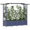 Elevated Planter with Trellis and Hanging Roof Gray 204 x 40 x 141 cm PP