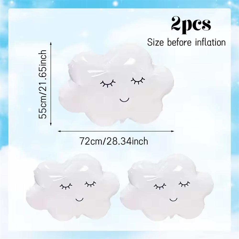 2/6pcs Smiley Face White Cloud Aluminum Film Balloons Children Birthday Party Home Decoration Baby Shower Decoration Supplies