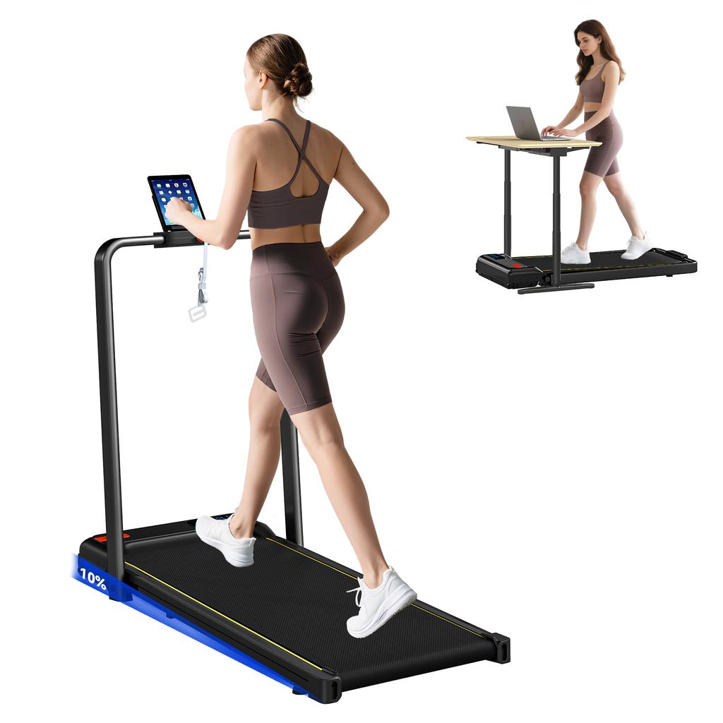 Foldable Treadmill With Adjustable Incline Speed 1 10 Km H LED Display And Remote Control Black