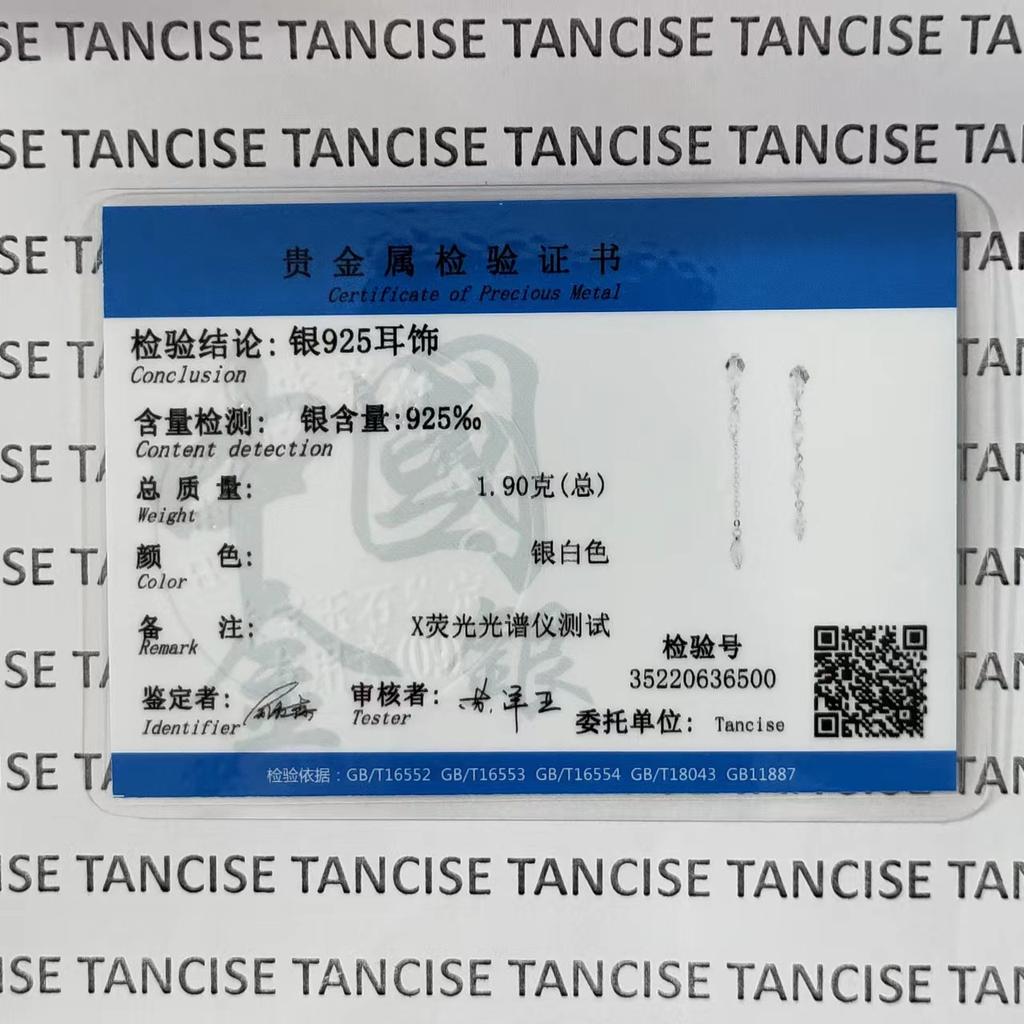 Tancise 925 Sterling Silver Zircon Earrings Drop Earrings For Women Wedding Party Gifts