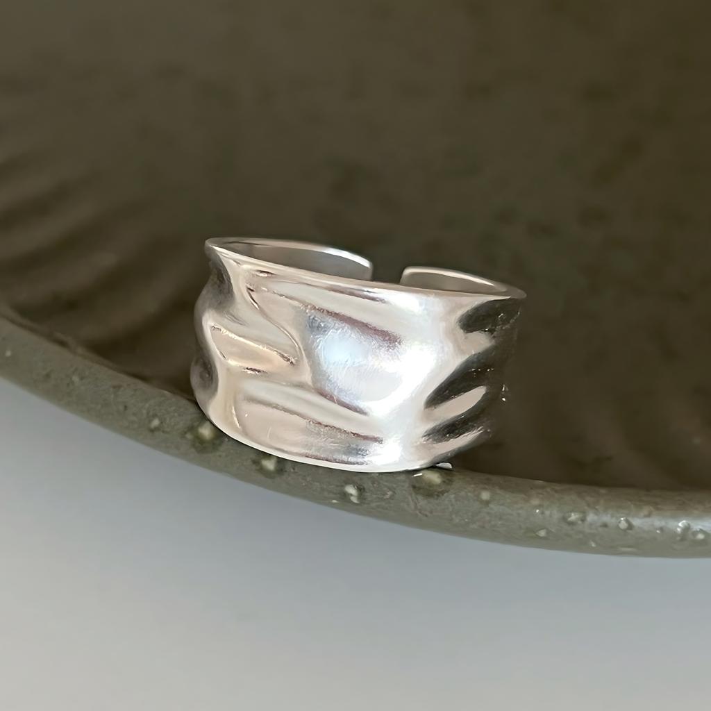 Sam Panda Кольца 925 пробы для женщин Простые Геометрические Ручной работы Неправильные Ретро Кольцо Золотой Циркон Аллергия Для Подарка на День Рождения