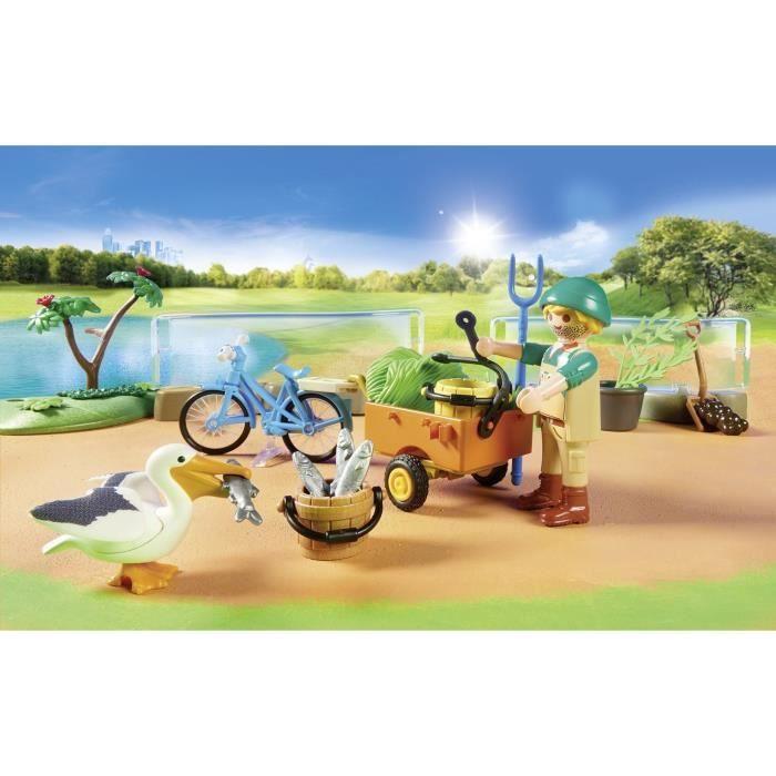 PLAYMOBIL 71600 Parc animalier avec visiteurs, My Life, 66 pièces, Dès 4 ans