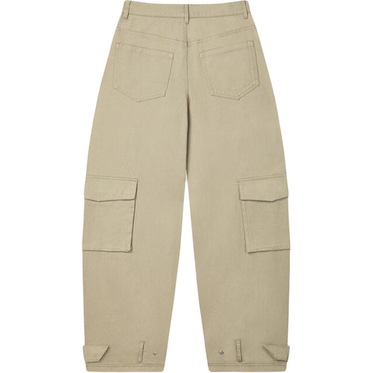 Fila Оригинальные однотонные уличные повседневные спортивные брюки прямого кроя со средней посадкой на молнии карго свободного кроя с несколькими карманами рабочие брюки женские хаки F51W449801F-LK