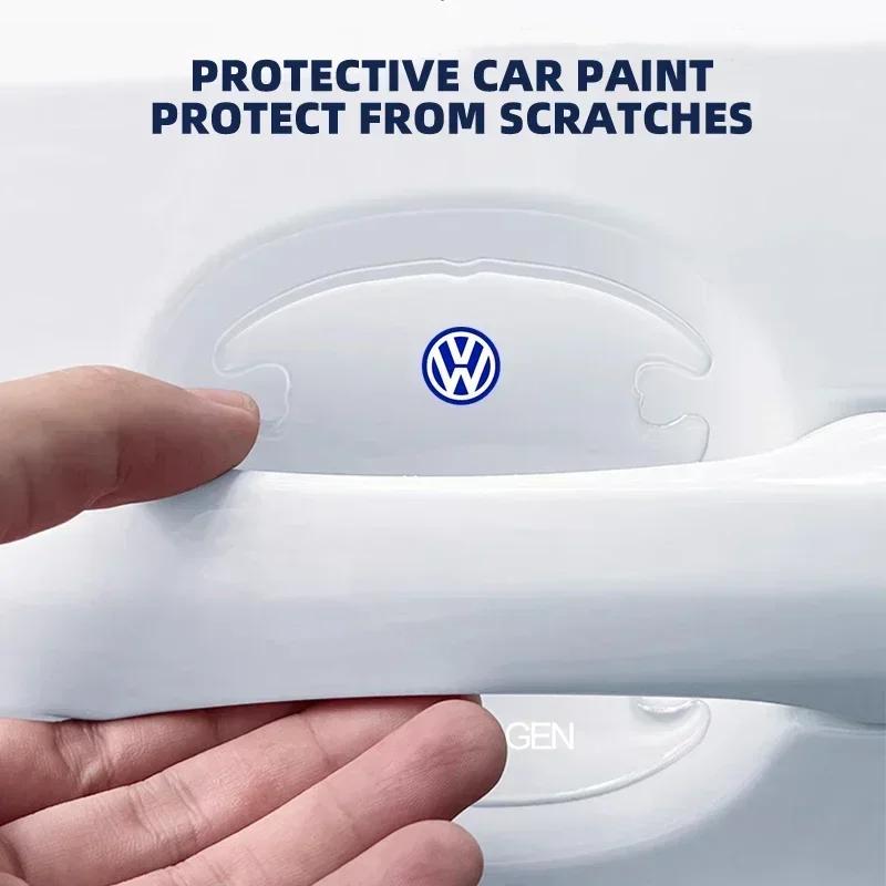 Car Door Handle Bowl Transparent Sticker Anti-collision Protection Strips For Volkswagen VW Golf 4 7 MK3 4 7 Touran Polo Passat zr0