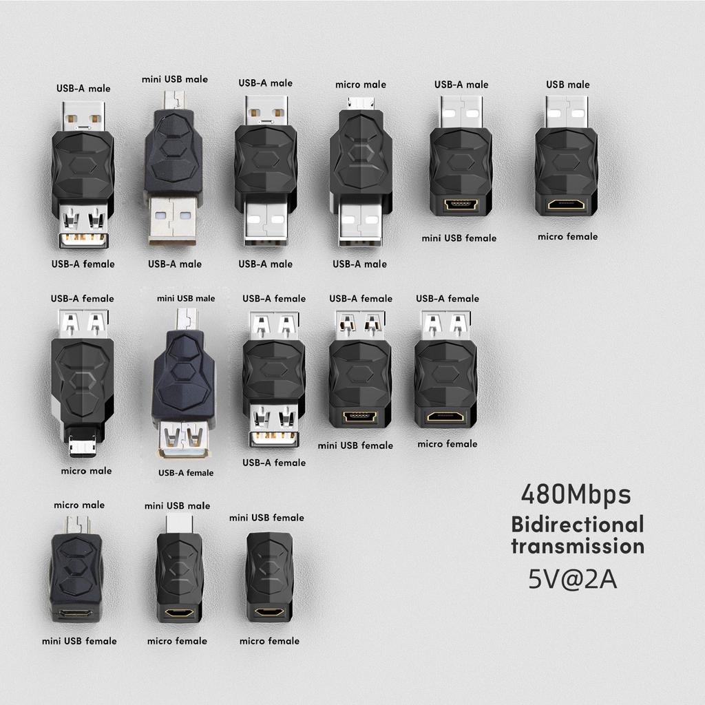 USB2.0 адаптер / мужской женский конвертер разъем USB-адаптер для компьютера планшета ПК мобильных телефонов