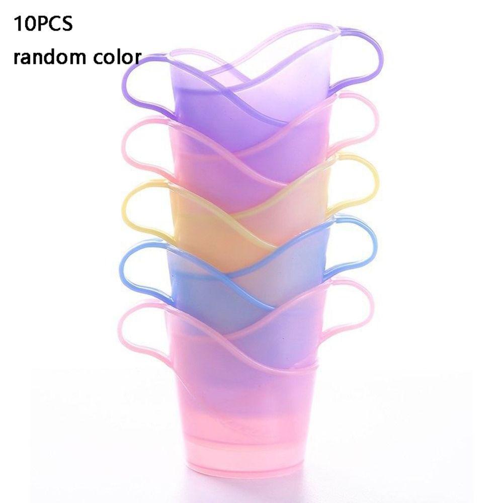 10pcs Anti-Scald Insulated Disposable Paper Cup Holder Heat Resistant Translucent Tea Cup Sleeve Plastic Paper Cup Stand Pantry