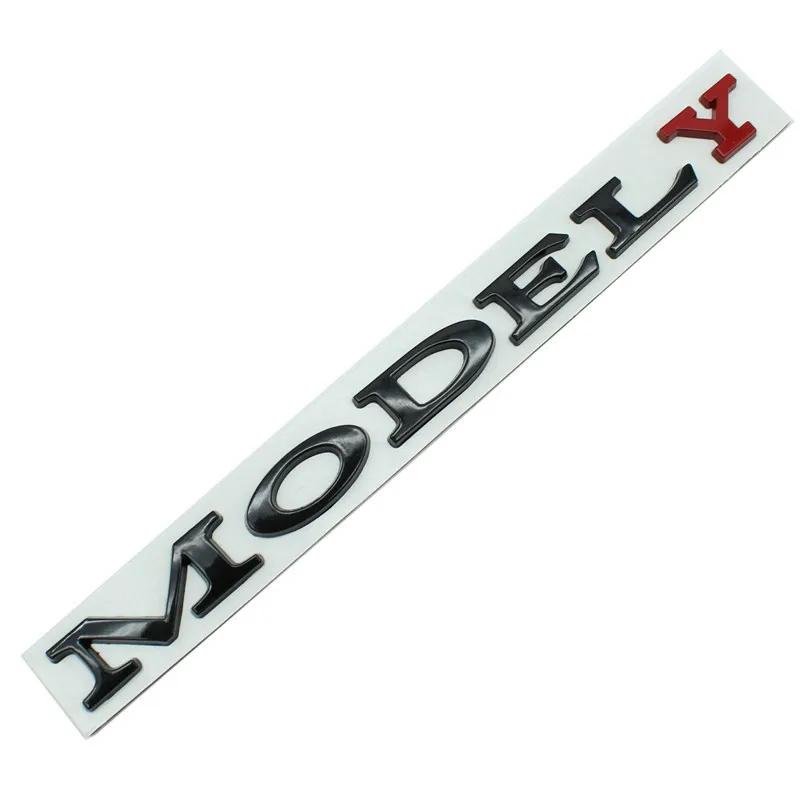ICTB3 Model Y Logo Sticker for Tesla ModelY Creative Letter Stickers Tail Trunk 3D Zinc Alloy Emblem Badge Styling Car Modification