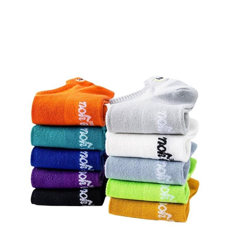 10 пар женских носков со смайликом, качественные дышащие хлопковые носки с низким верхом, повседневные спортивные, износостойкие, нескользящие, для улицы и всего сезона