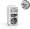 Tessan Универсальный адаптер 6 в 1 для путешествий в Таиланд с 2 портами USB C и 2 портами USB A, Переходник-розетка, Адаптер питания для Америки, Канады, Таиланда, Мексики