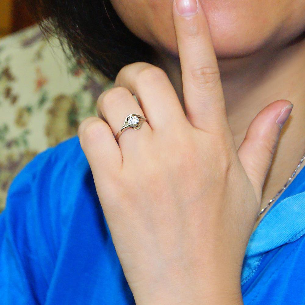 Wedding Ring, Thick Platinum Plated Women'S Cold Wind Inlaid 5A Zircon Single Ring Ring.