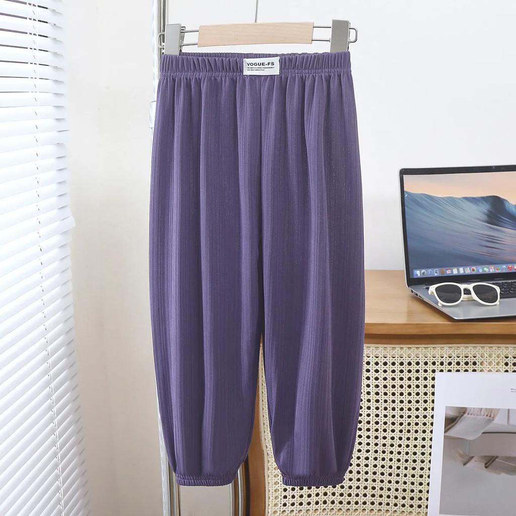 Детские повседневные штаны с защитой от комаров, летние шаровары с тонким поясом для девочек