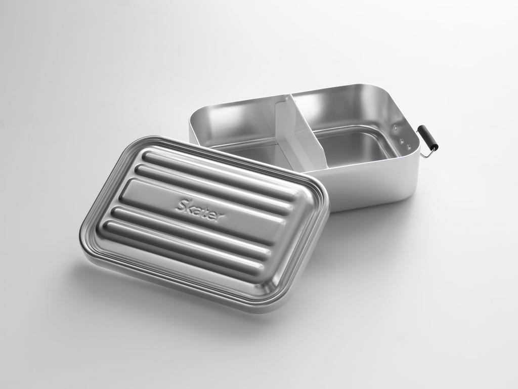 Skater Aluminum Lunch Box AFT10B-A 1000ml Large Capacity Fluffy Serving Silver