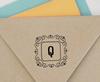 Printtoo Alphabet Q Monogram Initial Square Swirl Border Self Inking Rubber Stamp Office
