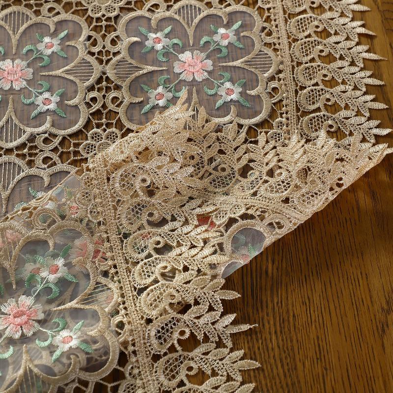 Lace Table Flag Embroidery Hollowed Out Dining Table Decoration Long Strip Cloth Wedding Party Tablecloth Taplak Meja Cutwork Table Runner Home Decora