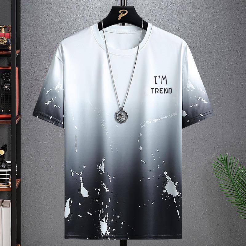 Men's Summer Quick-Dry Ice Silk Short-Sleeve T-Shirt and Shorts Set - Trendy, Loose Casual Sportswear.