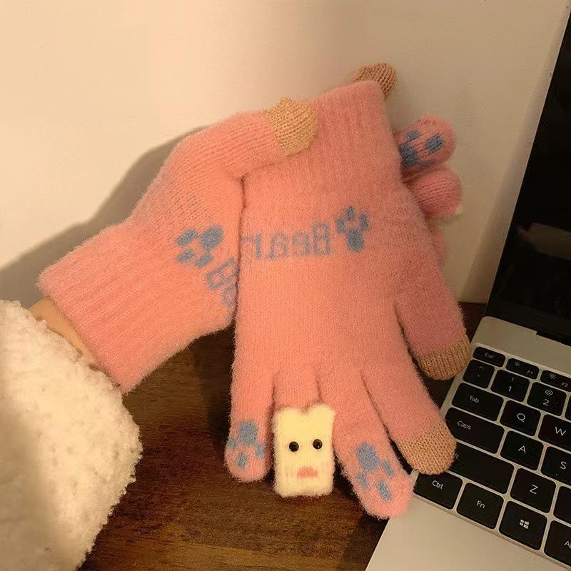 Теплые перчатки для осени и зимы с добавлением флиса и утолщением, а также теплые перчатки для велоспорта на открытом воздухе