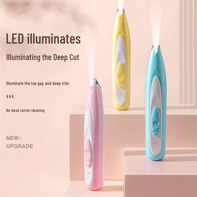 Светодиодный электрический триммер для ухода за домашними животными: Бритва и кусачки для ногтей с защитой от защемления для кошек и собак