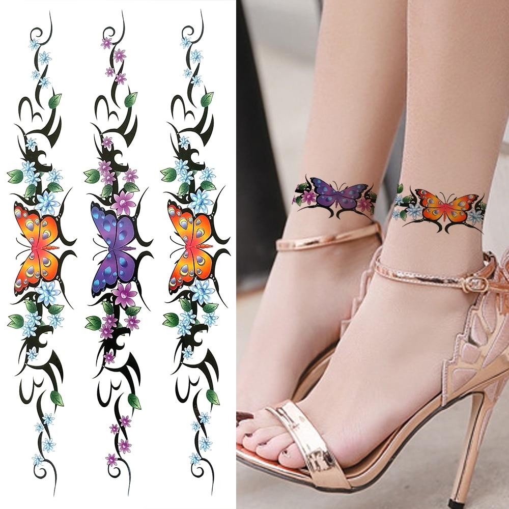 Черный Племенной Браслет из Ротанга Временные Татуировки Для Женщин Взрослых Реалистичные Татуировки Дракона Скорпиона Крест Креста Поддельные Наклейки Татуировки