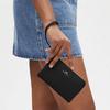 Coach Угловая молния 16 Металлический логотип Застежка-молния Искусственная кожа Ремешок на запястье Женский ремешок на запястье Черный CV396-IMBLK