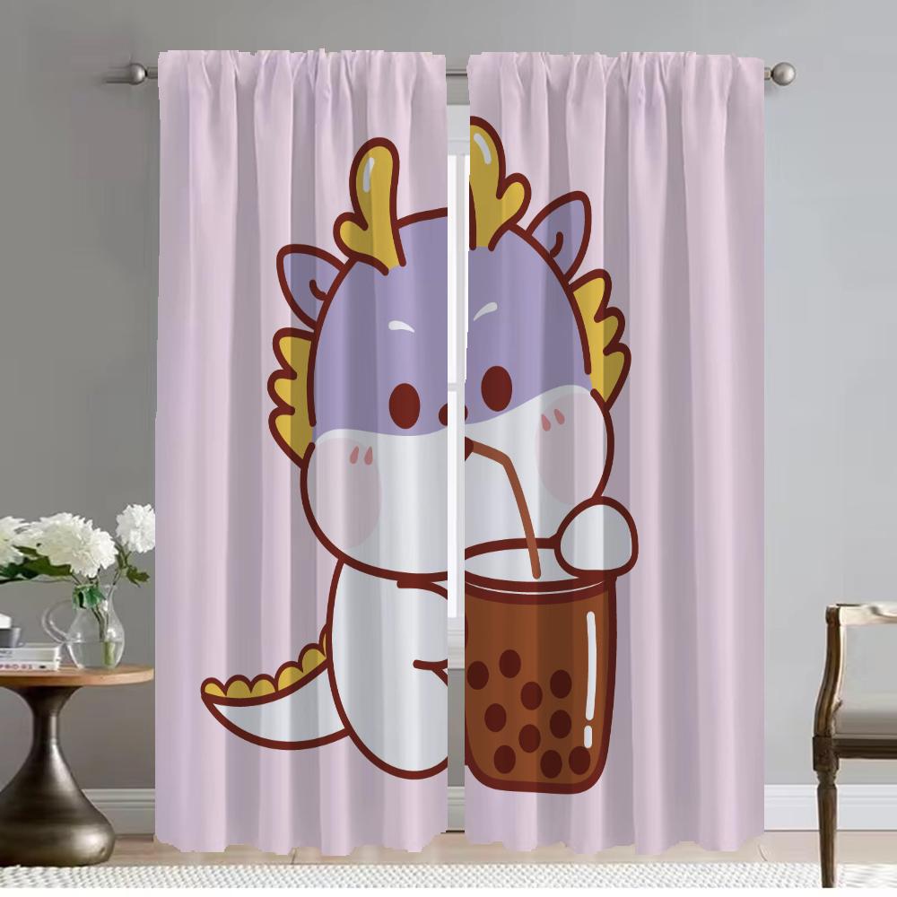 Шторы Little Wyvern для детской комнаты, шторы для окон, занавески для комнаты, 2 панели, тюль для спальни, украшение на Хэллоуин, гостиная