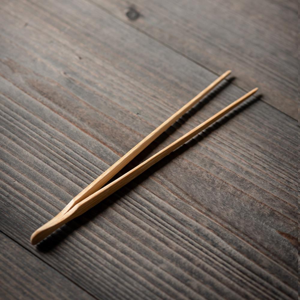 New Bamboo Wood Tea Clips Straight Durable Food Toast Salad Tongs Safe Tea Utensil Tweezer Kitchen