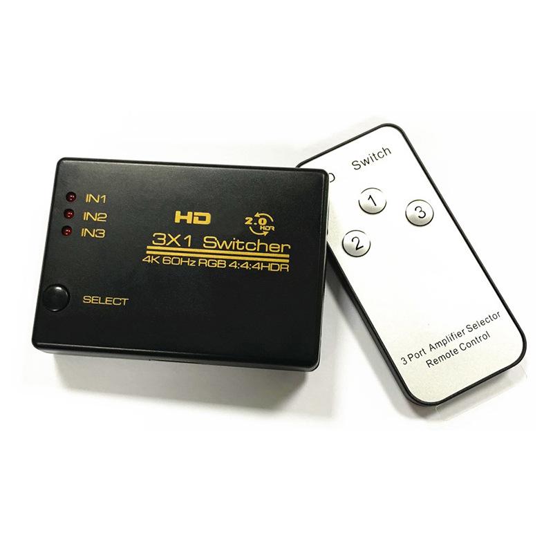 HDMI-переключатель 3 в 1 4K 60 Гц с инфракрасным пультом ДУ