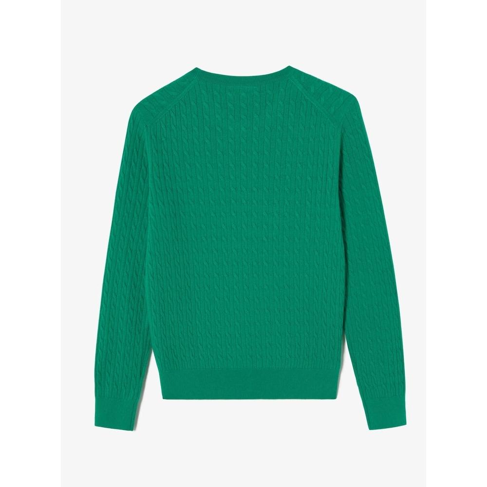 Lacoste Женский свитер с кабельным узором и круглым вырезом Af073e 54n Ldm q2nAf073e 54nLdm