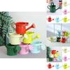 Delightful Light Blue Mini Flower Kettle Water Spraying Metal Pot For Outdoor Use