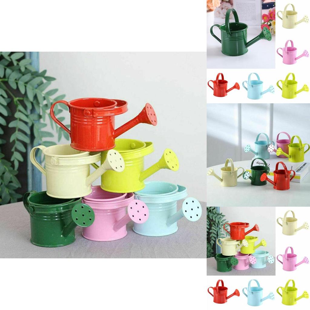 Delightful Light Blue Mini Flower Kettle Water Spraying Metal Pot For Outdoor Use