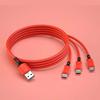 USB-кабель для зарядки GIMIRO 3 в 1. Кабель для быстрой зарядки типа C. Совместим с большинством смартфонов. 120 см, цветной.