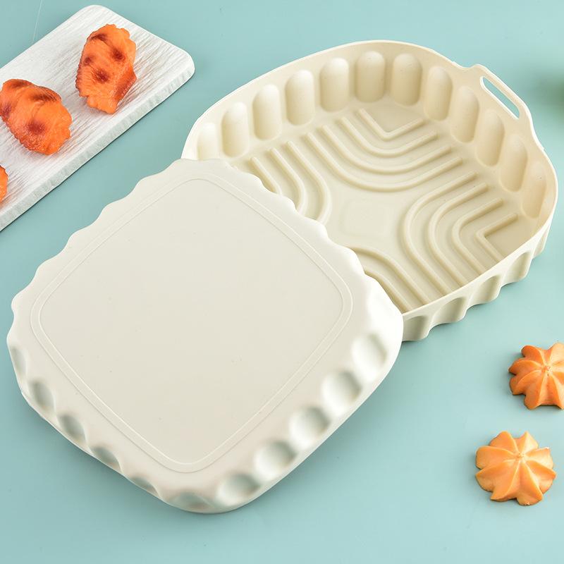 Reusable Baking Basket Air Fryer Silicone Liner Non Stick Foldable Tray Pot for Family Kitchen Use
