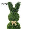 90 см Зеленый Кролик Топиарий Искусственный Кролик Топиарий Дерево Искусственный Кролик Зелень Куст Растения с Колышком В Землю Для Интерьера Уличного Пасхального Декора