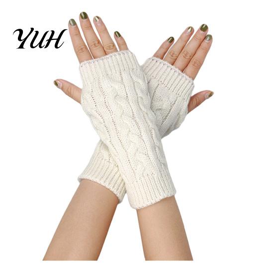 Knitted Arm Warmers for Women Ribbed Wrist Warmers, Stretchy Cable Fingerless Gloves, Lightweight Warm Sleeves Soft Mitten, Half Finger Autumn Winter