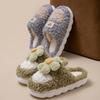 Cotton Slippers Women's Winter New Thick-bottomed Indoor Home Plush Warm Bag Head Half Slippers Men