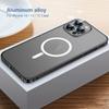 Металлический каркас из алюминиевого сплава, матовый полупрозрачный чехол для ПК для iPhone 14 13 12 Pro Max с магнитным кольцом, поддержка беспроводного зарядного устройства