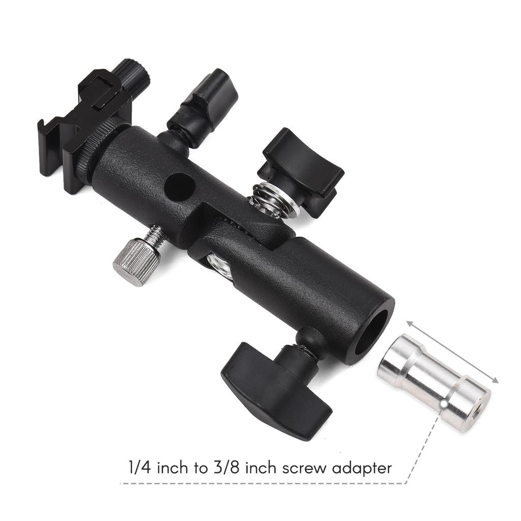 Крепление вспышки для камеры Поворотный кронштейн для вспышки Speedlite Кронштейн для подставки для вспышки с креплением на холодный башмак 1/4 дюйма и 3/8 дюйма