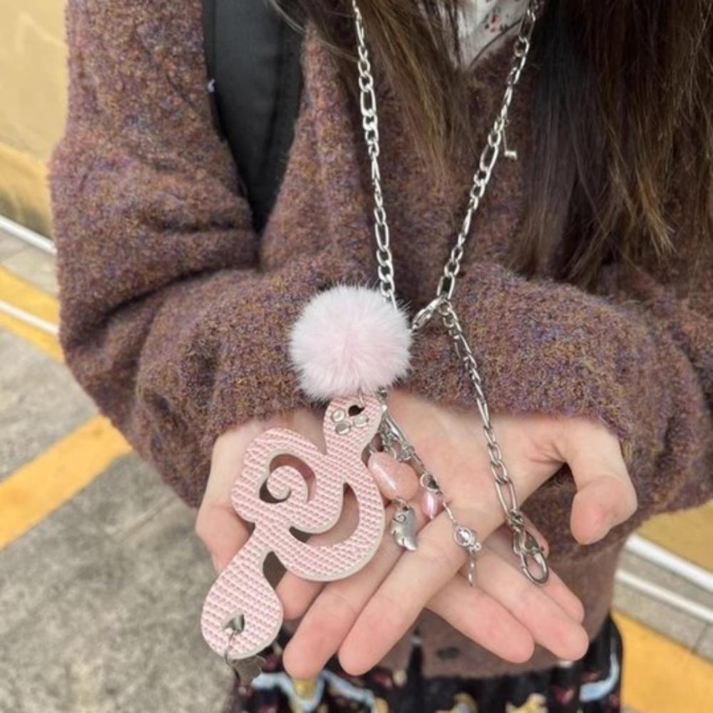 Y2K Musical Notes Necklace Jewelry Furball Wing Chain Choker Heart Pendant Necklace  Unisex