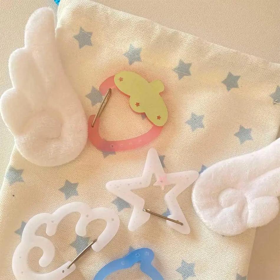 Korean Angel Wing Brooch Y2K Schoolbag Clothes Decoration Pin 5Pairs Sweet Angel Decoration Ornaments Children'S Gifts