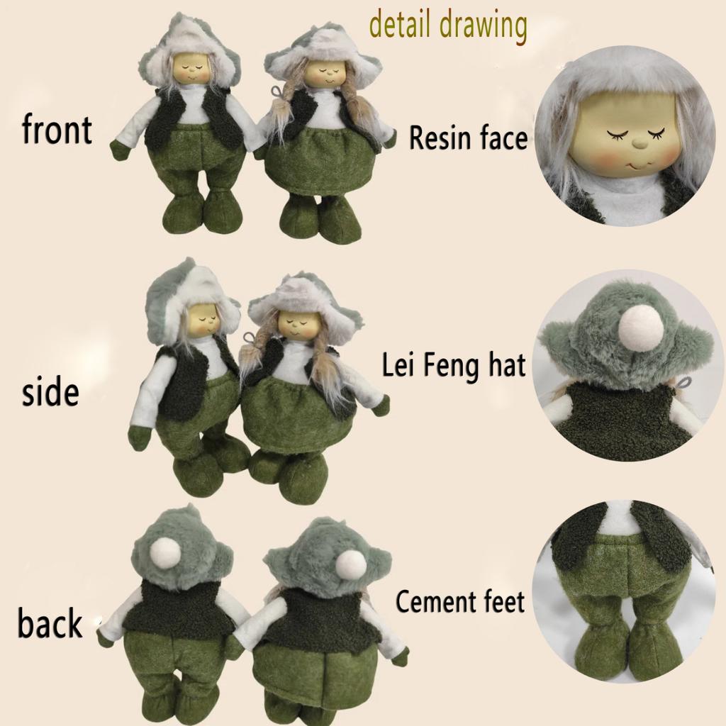 Милое смоляное лицо Кукла с детским лицом Лес Плюшевая ткань Поделки Украшение Праздничный подарок