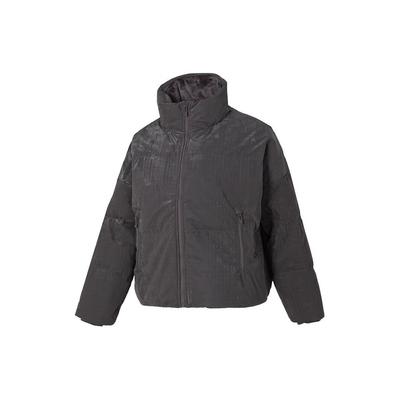 Однотонный повседневный теплый пуховик женская верхняя одежда темно-серый 1378859-057