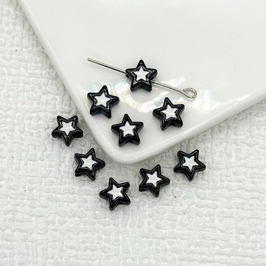 Двухцветные бусины в форме пятиконечной звезды из сплава для самостоятельного изготовления украшений и браслетов.