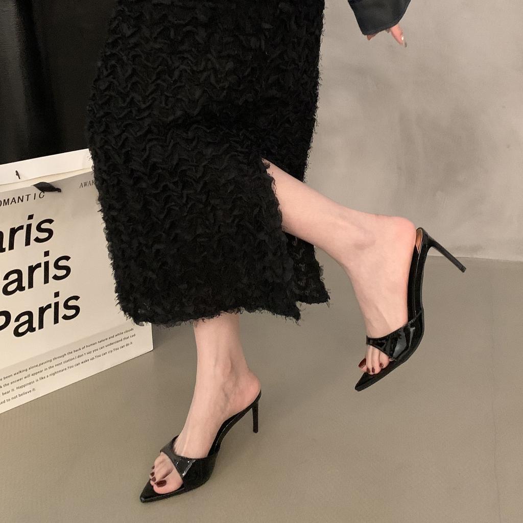 Шпильки с открытым носком женские летние модные сандалии на остром высоком каблуке