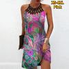 Summer Fashion Sexy Sleeveless Dress Soft Casual 3D Beautiful Peacock Print Dress Sleeveless Sling Dress Summer Suspender Dress